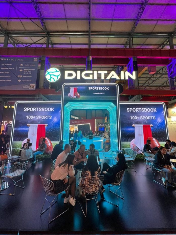 Digitain ressaltando o seu serviço com mais de 100 esportes
